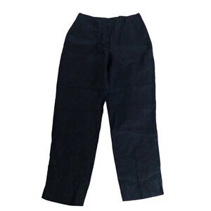 VINTAGE Talbots Irish linen Pants High Waist Dress Mom Full Lined Navy Blue 8